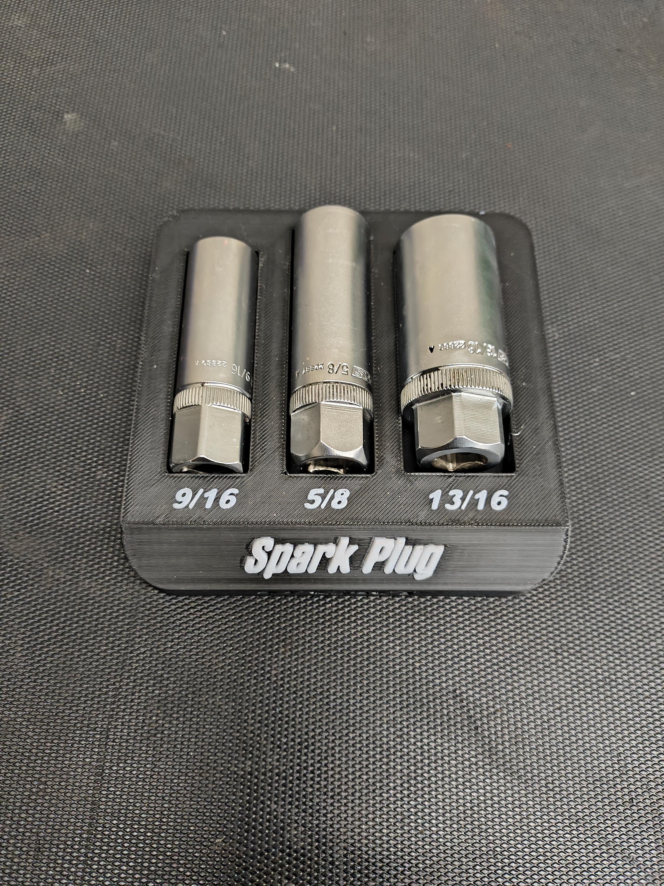 Spark Plug Socket Holder  13/16, 5/8, 9/16 Organizer
